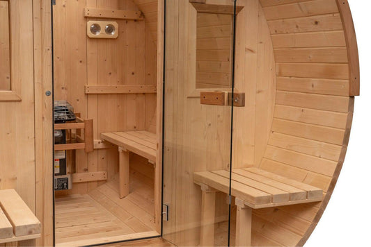 8×8 Ft Cedar Outdoor Barrel Sauna – 6–8 Person