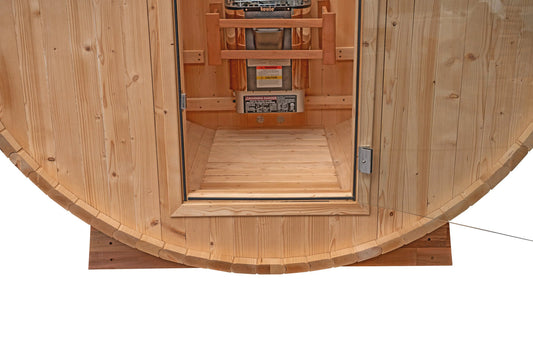 6×8 Ft Cedar Outdoor Barrel Sauna – 4 Person