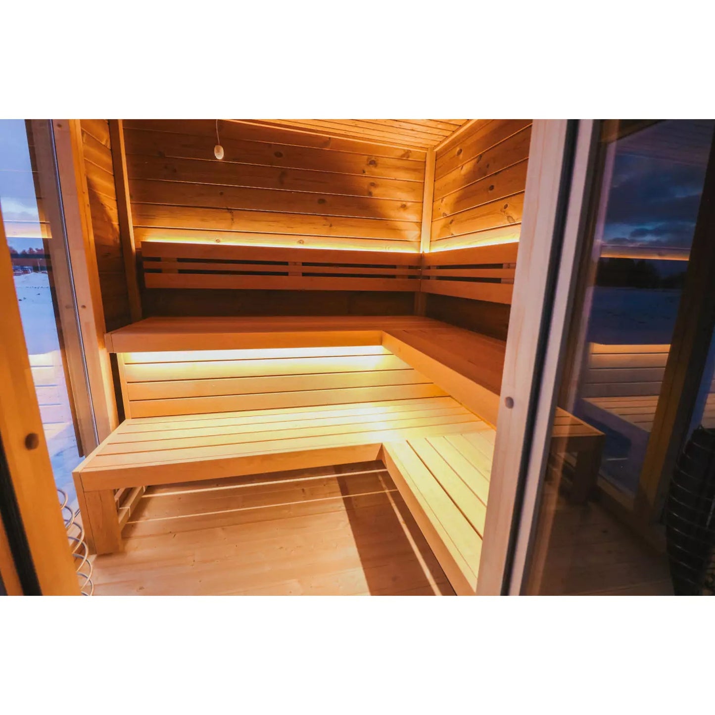 8×12 Ft Outdoor Cube Sauna with Integrated Canopy – 6 Person
