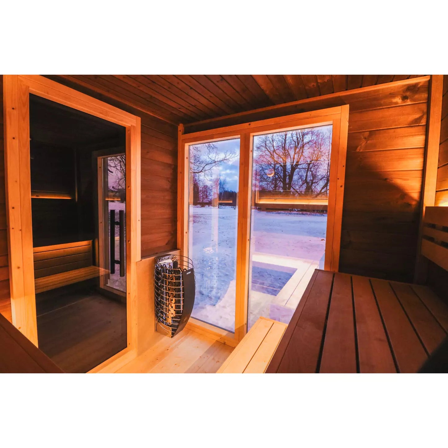 8×12 Ft Outdoor Cube Sauna with Integrated Canopy – 6 Person