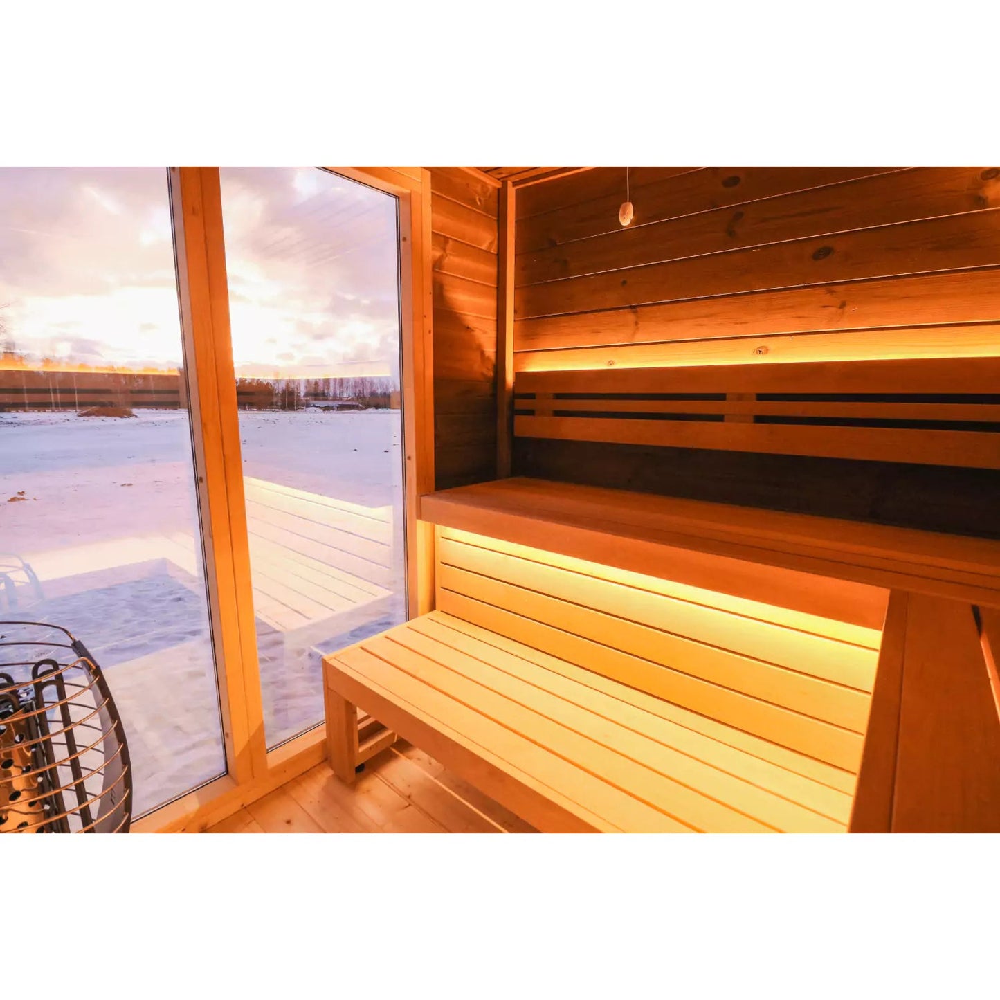 8×12 Ft Outdoor Cube Sauna with Integrated Canopy – 6 Person