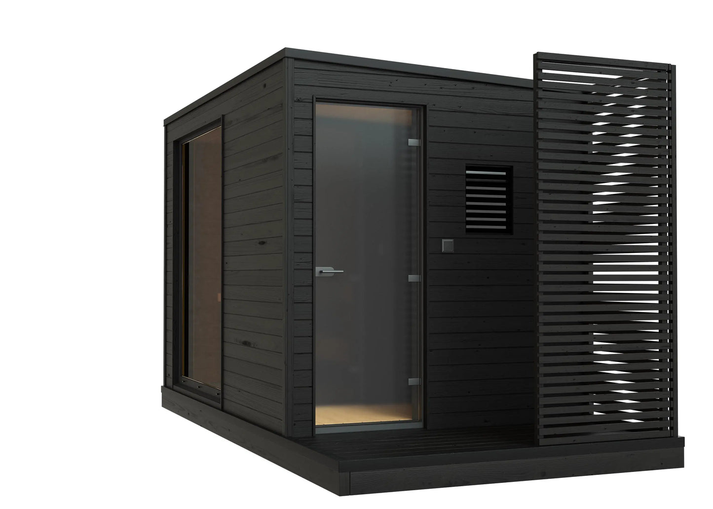 8×12 Ft Outdoor Cube Sauna with Change Room – 6 Person