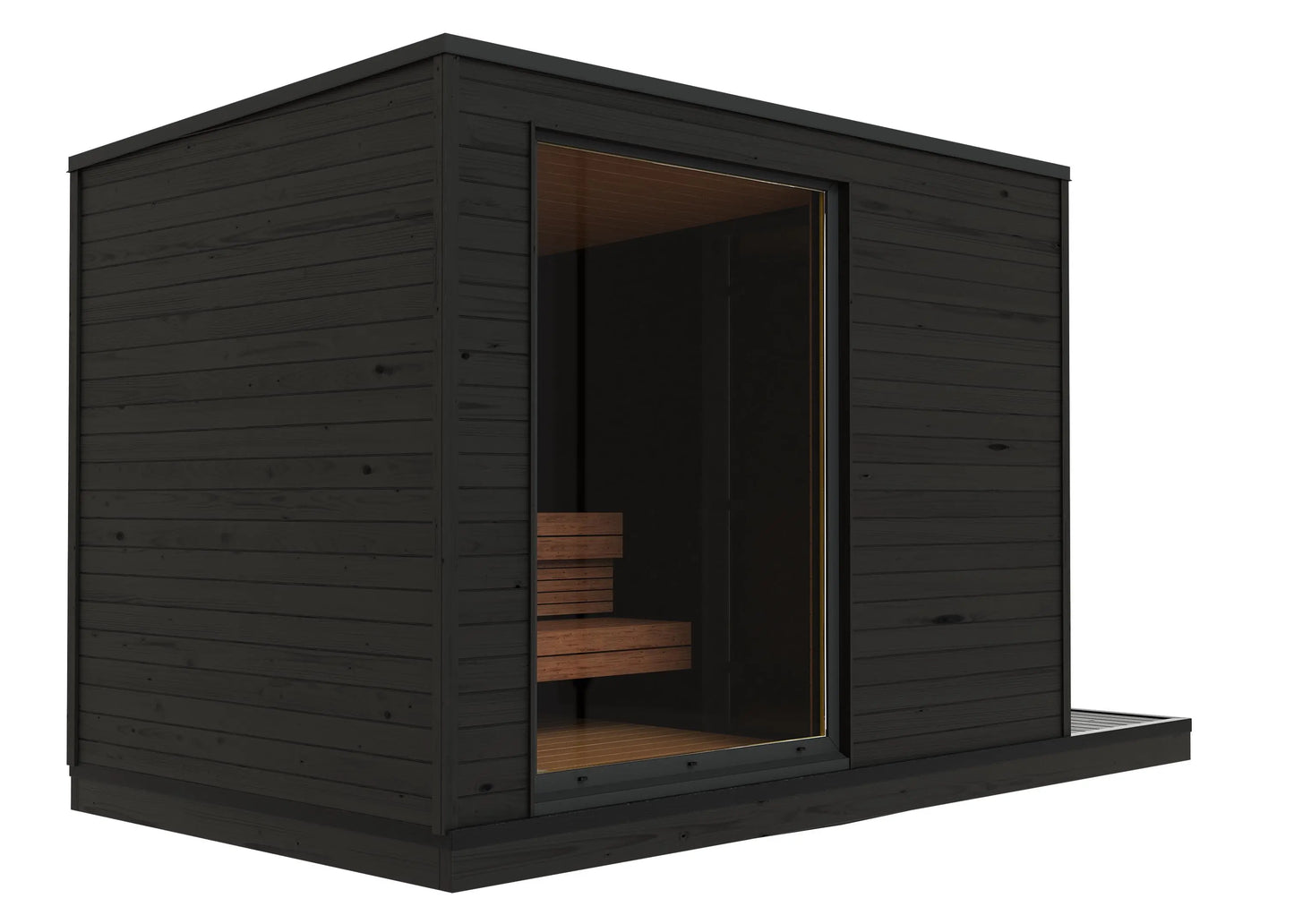 8×12 Ft Outdoor Cube Sauna with Change Room – 6 Person