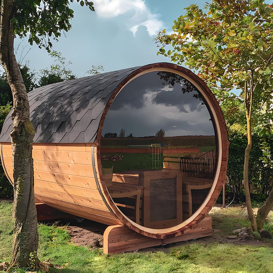 6×6 Ft Western Red Cedar Outdoor Barrel Sauna – 2 Person