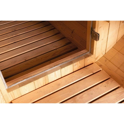 8×12 Ft Cedar Outdoor Barrel Sauna with Change Room – 6–8 Person
