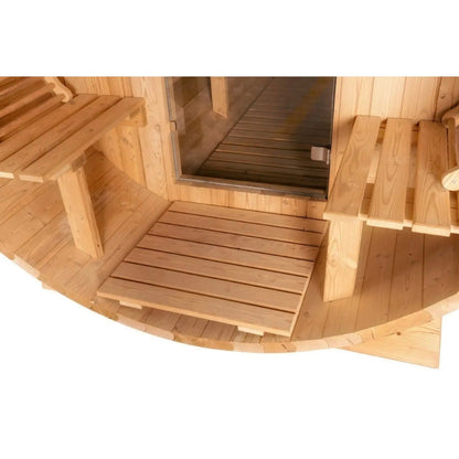 8×12 Ft Cedar Outdoor Barrel Sauna with Change Room – 6–8 Person