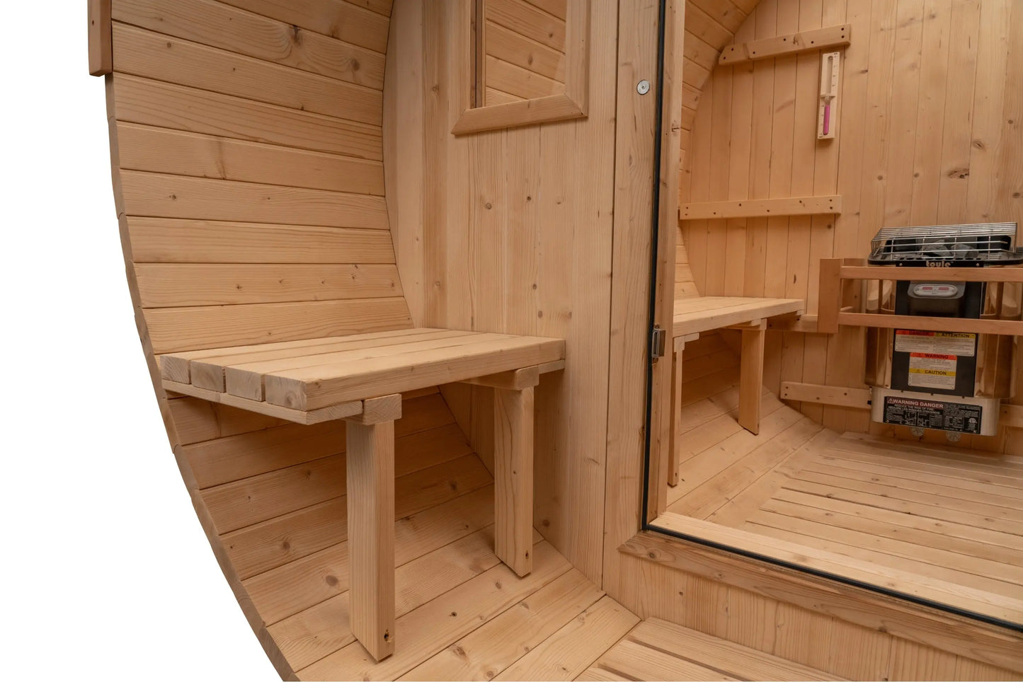 7×8 Ft Cedar Outdoor Barrel Sauna with Porch – 4 Person