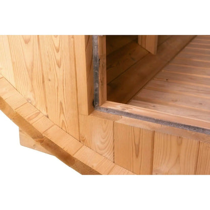 8×12 Ft Cedar Outdoor Barrel Sauna with Change Room – 6–8 Person