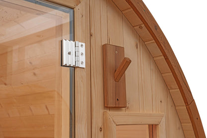 8×12 Ft Cedar Outdoor Barrel Sauna with Change Room – 6–8 Person