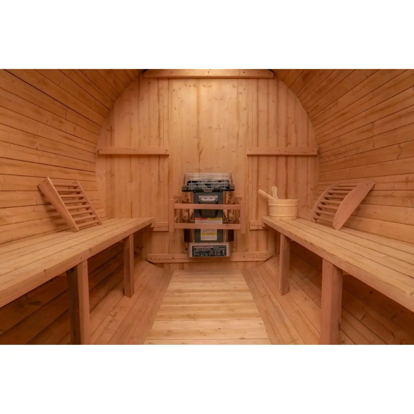 8×12 Ft Cedar Outdoor Barrel Sauna with Change Room – 6–8 Person