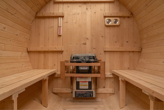 7×8 Ft Cedar Outdoor Barrel Sauna – 4 Person