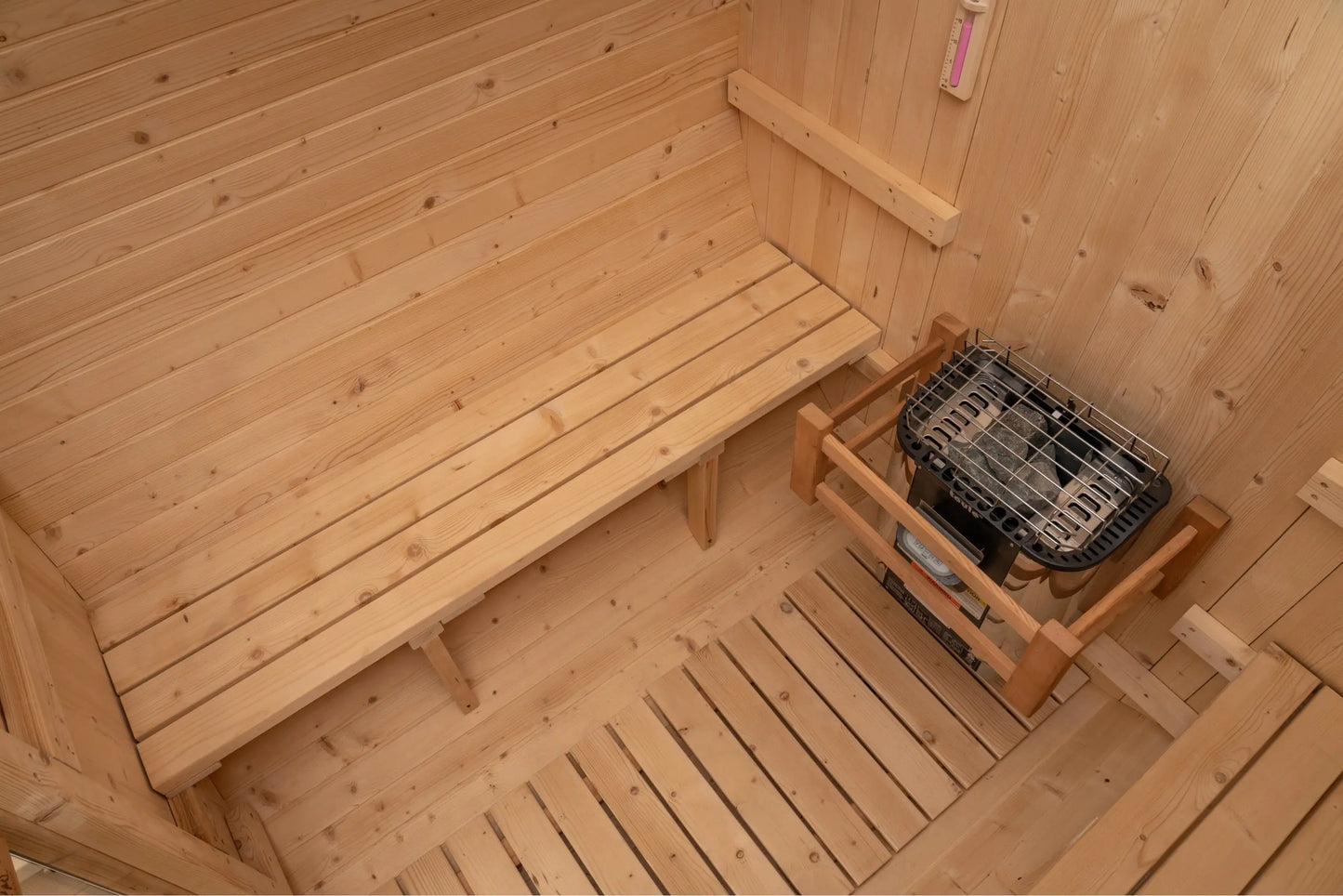 8×12 Ft Cedar Outdoor Barrel Sauna with Change Room – 6–8 Person