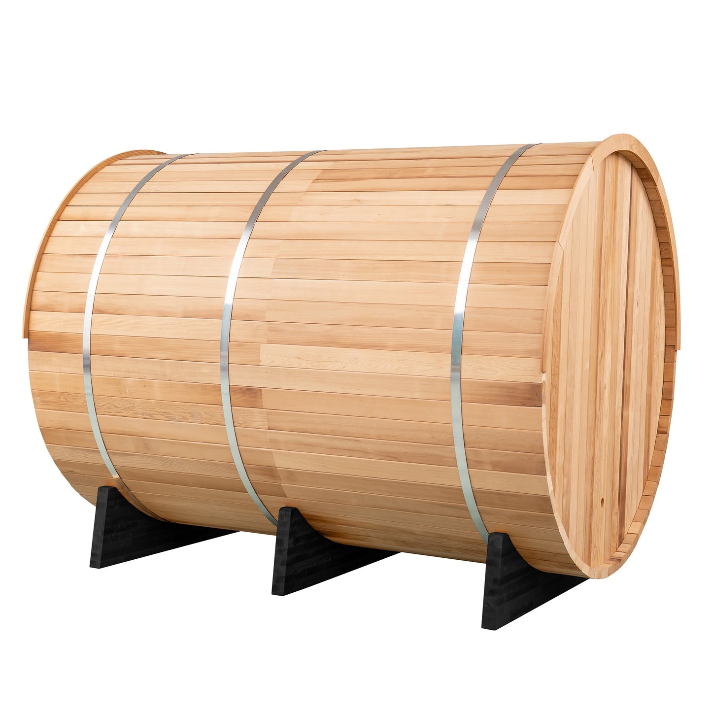 7×12 Ft Cedar Outdoor Barrel Sauna with Change Room – 6 Person