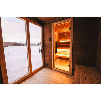 8×12 Ft Outdoor Cube Sauna with Integrated Canopy  – 6 Person