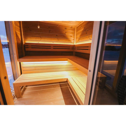 8×12 Ft Outdoor Cube Sauna with Integrated Canopy  – 6 Person