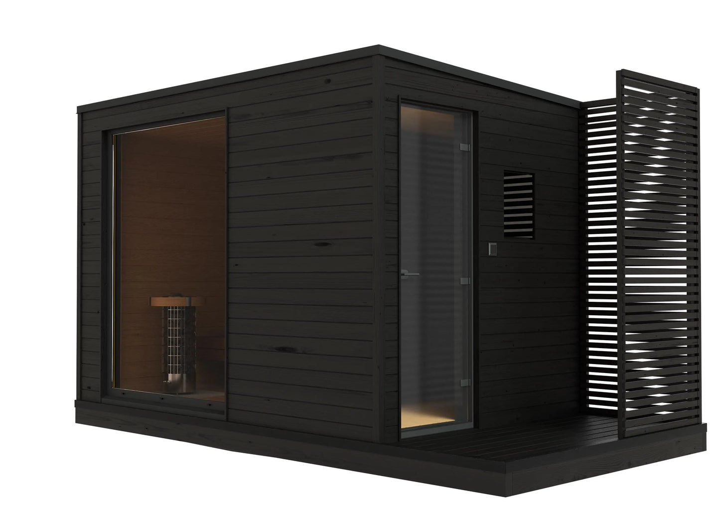 8×12 Ft Outdoor Cube Sauna with Change Room – 6 Person