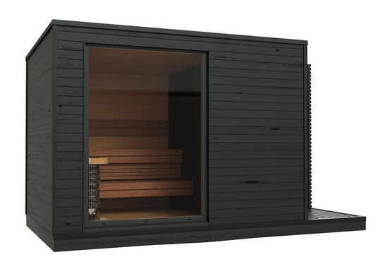8×12 Ft Outdoor Cube Sauna with Change Room – 6 Person