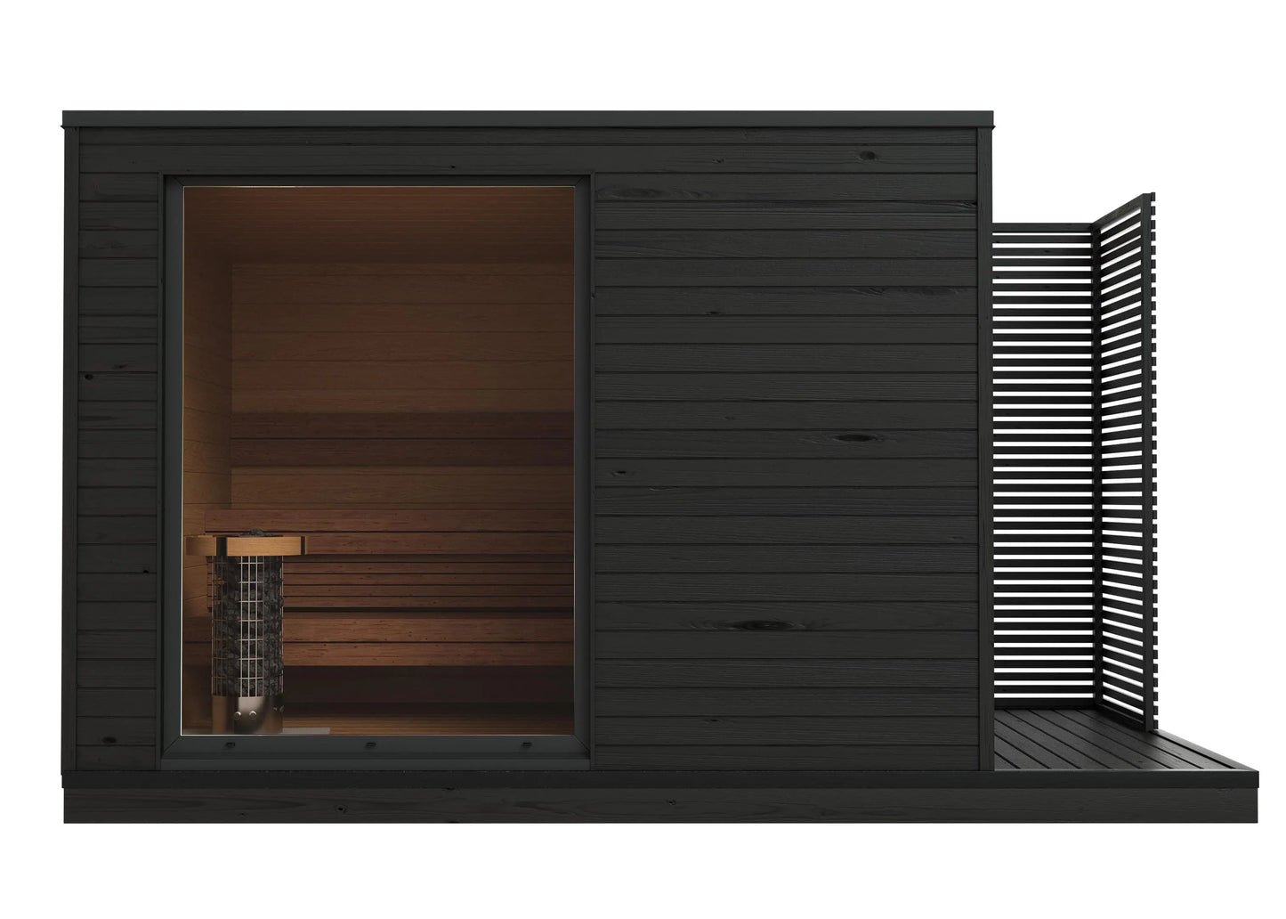 8×12 Ft Outdoor Cube Sauna with Change Room – 6 Person