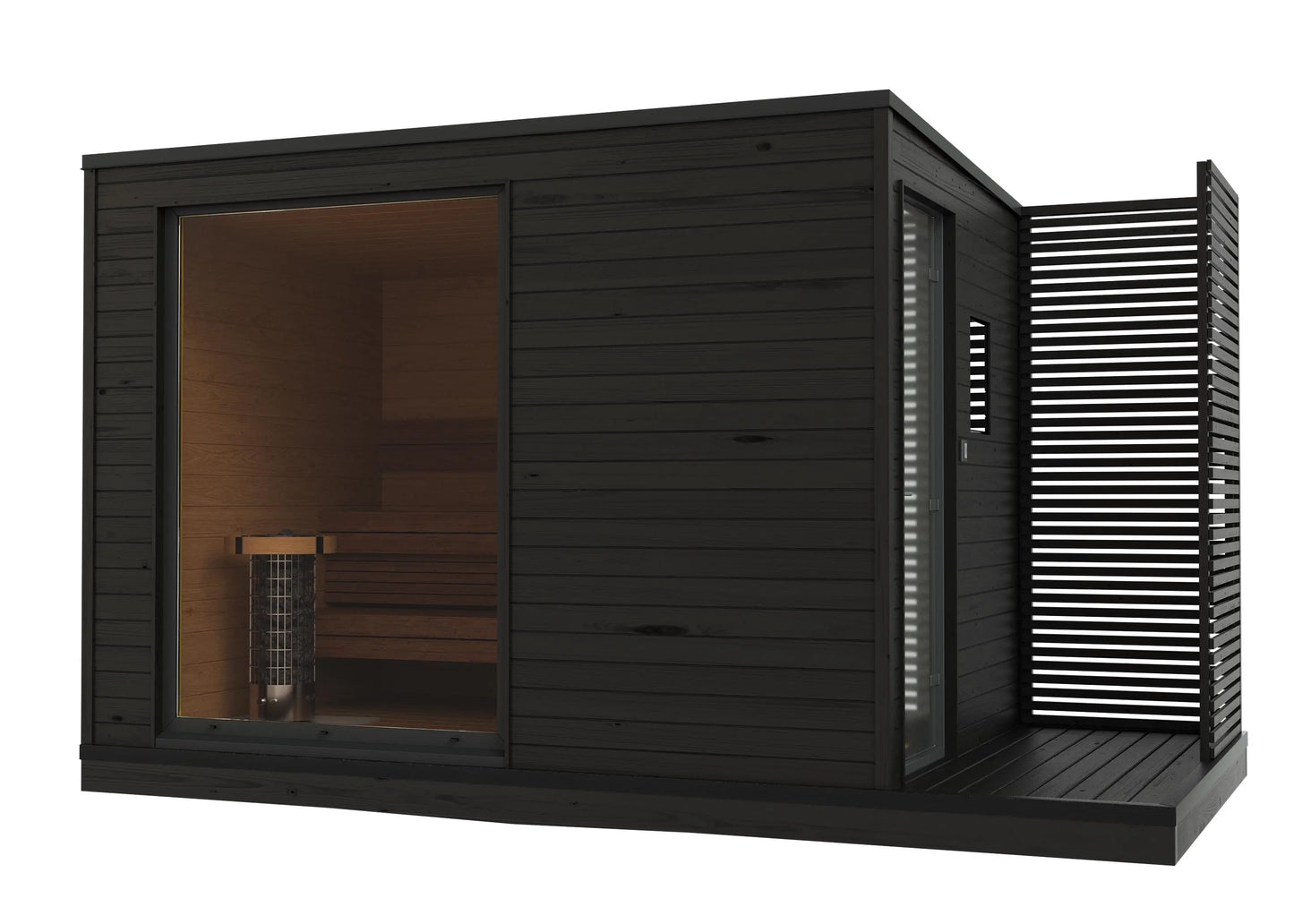 8×12 Ft Outdoor Cube Sauna with Change Room – 6 Person