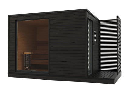 8×12 Ft Outdoor Cube Sauna with Change Room – 6 Person