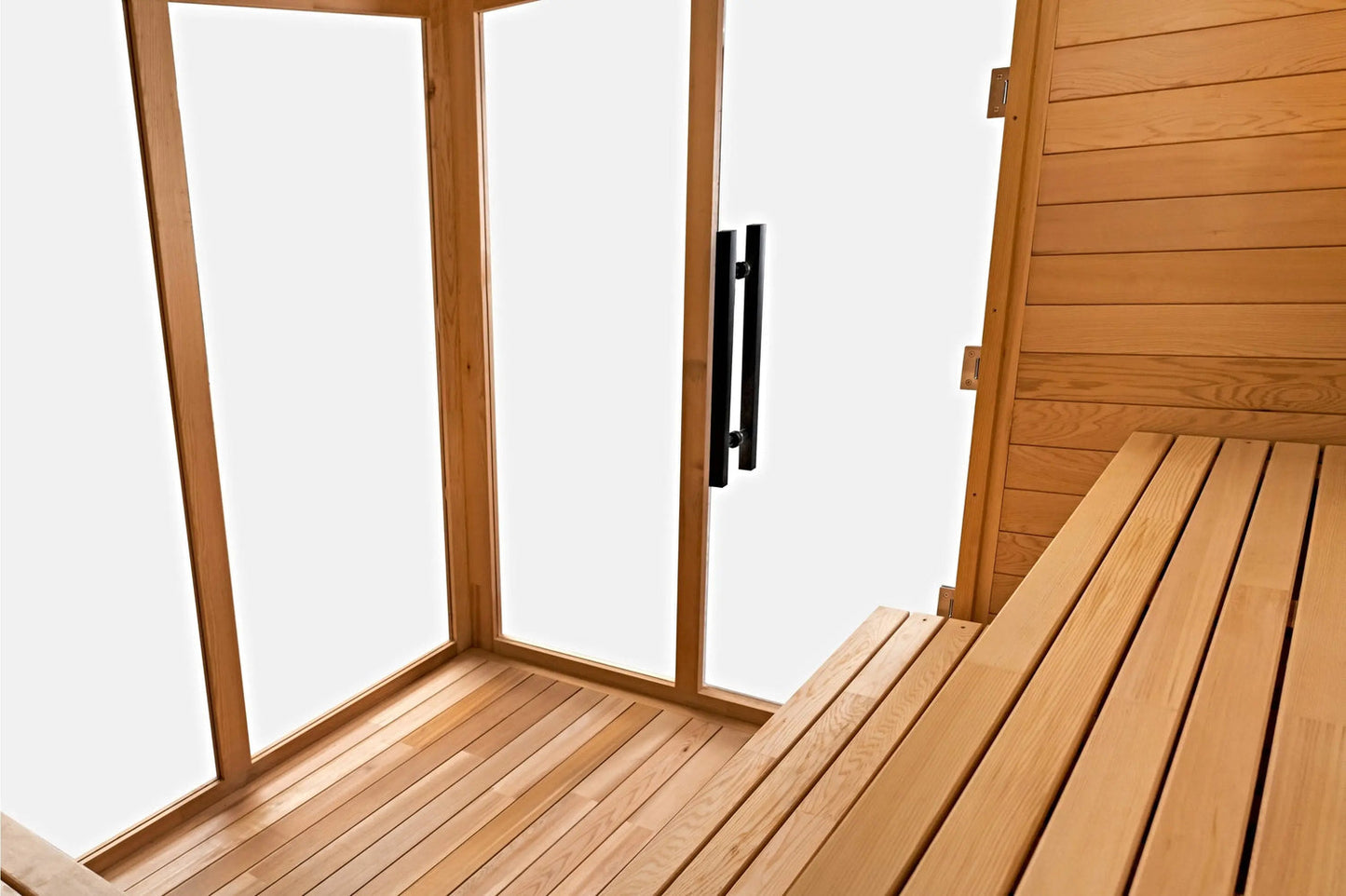8×8 Ft Outdoor Cube Sauna (Glass Front) – 4 Person