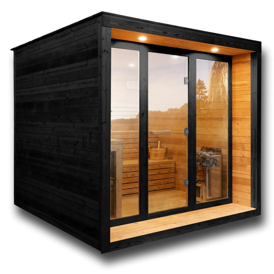 7×7 Ft Outdoor Cube Sauna (Cedar Interior) – 2–3 Person