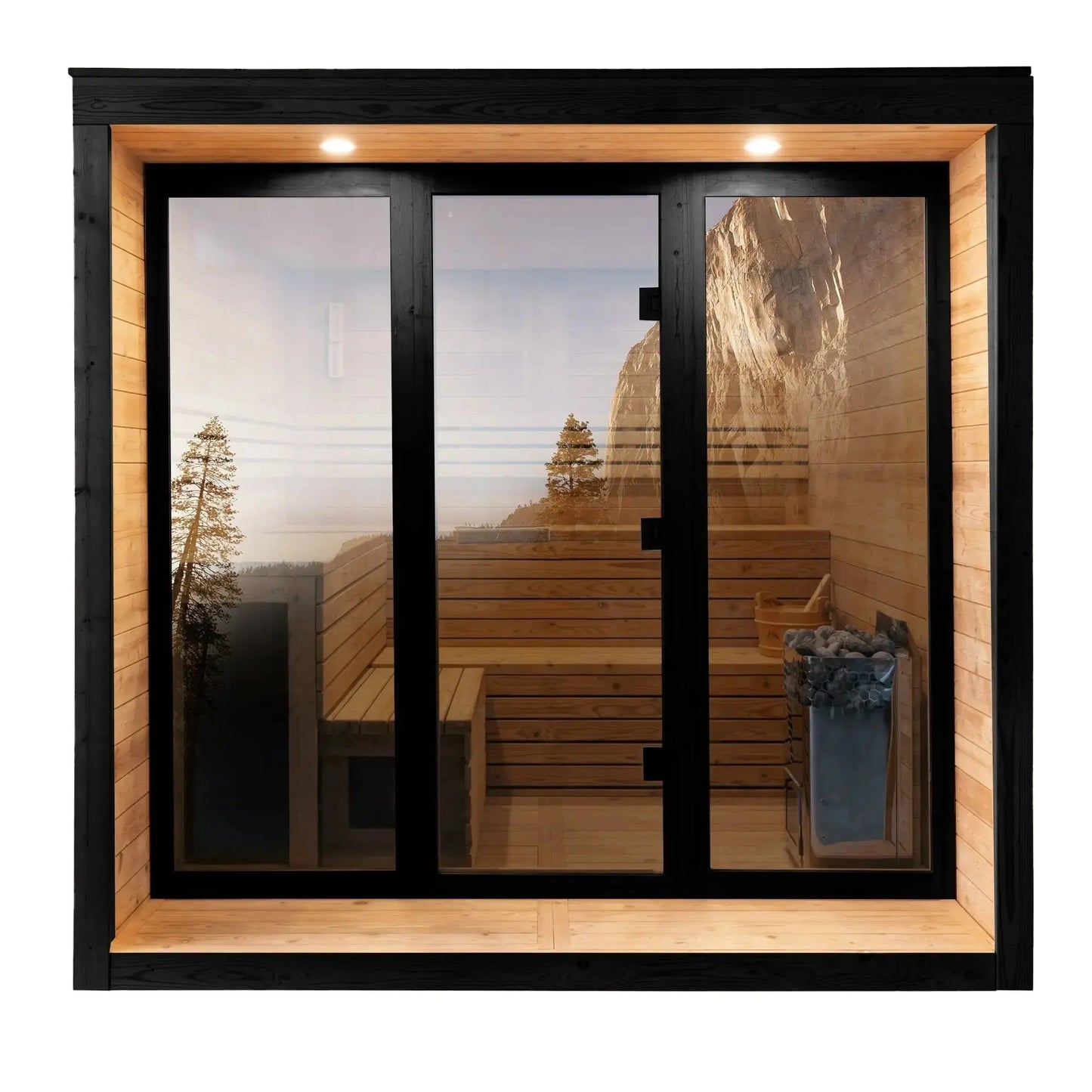 7×7 Ft Outdoor Cube Sauna (Cedar Interior) – 2–3 Person