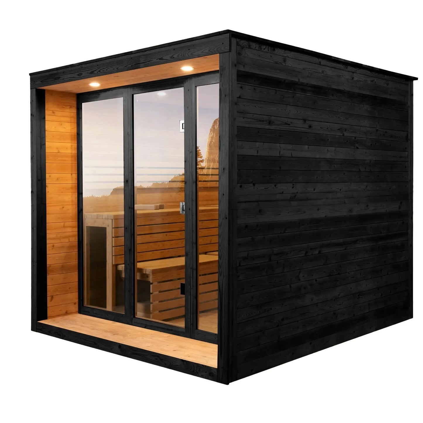 7×7 Ft Outdoor Cube Sauna (Cedar Interior) – 2–3 Person